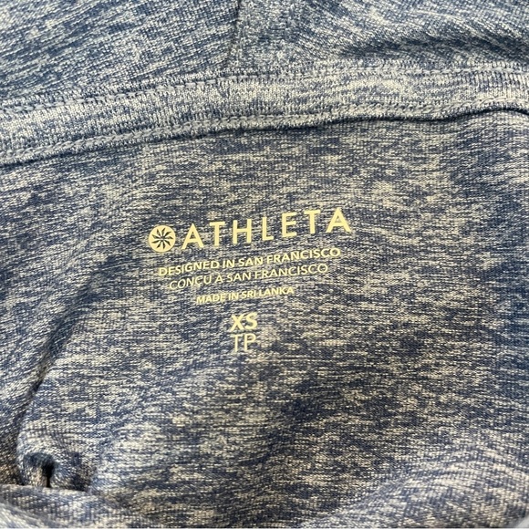 Athleta XS Uptempo Hoodie Sweatshirt Style 382882 Blue Thumbholes - Picture 6 of 9